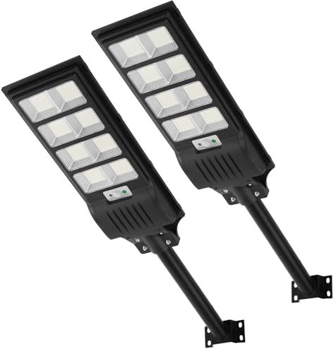 Hondony 2Pack 400W Lampe Solaire Exterieur - Détecteur de Mouvement, 6500K 10000LM DéTecteur de Projecteur LED Jardin Lampe avec TéLéCommande, IP65 Impermable Pour Rue Garage Éclairage public