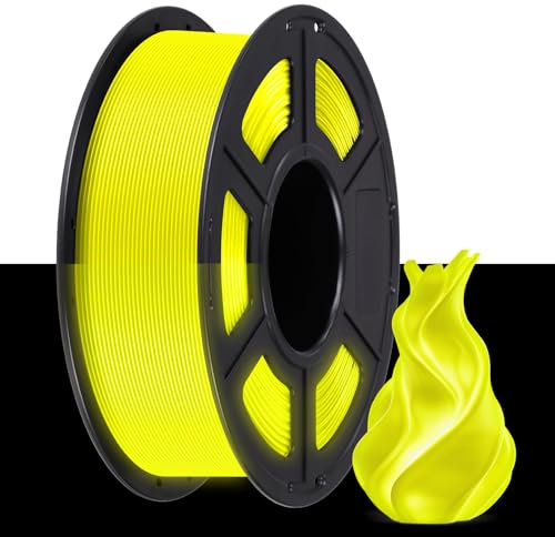 ANYCUBIC PLA Leuchtet Filament, Glow In The Dark Filament, Intelligente Identifikation, Maßgenauigkeit +/- 0.02mm, 1kg Spule Filament PLA für 3D Drucker, Gelb