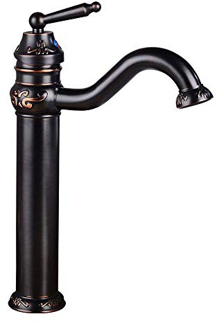 Rubinetto per lavabo Hotel Vintage Antico intagliato sopra lavabo Spin Bronzo Rubinetto per bagno da cucina in stile industriale completo, Miscelatore monocomando in ottone, Modelli di stili alti e