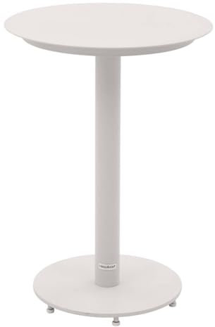 Hespéride – Olimio Runder Gartentisch, Warmweiß – 48 x 68 cm – Rostfreies, epoxidbeschichtetes Aluminium