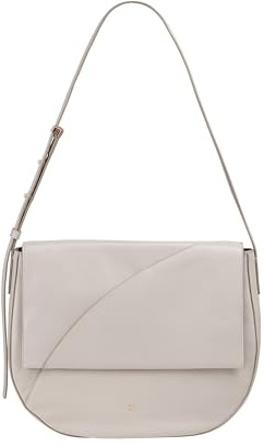 DUDU Borsa Donna Grande in Vera Pelle Con Patta Davanti, Borsa a Tracolla Regolabile e Chiusura a Patta Con Bottoni Magnetici - Elegant e Pratica per Ogni Occasione Perla, Perla, 34,00