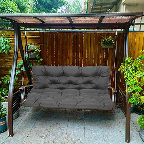 Hollywoodschaukel, Sitzkissen mit Baldachin, wasserdicht, für Terrasse, Hängematte, Bank, Auflage für Garten, 120 x 100 x 10 cm, Dunkelgrau