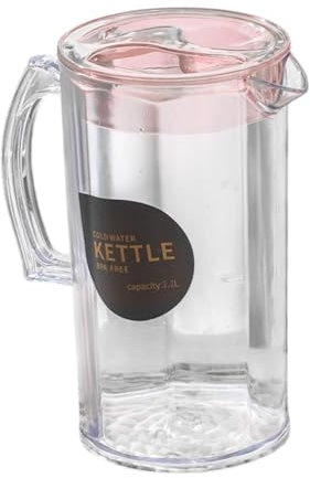 JISADER Jarra de Agua Jarra de Agua Regalo Gran Capacidad Verano con Mango, Redondo Rosa