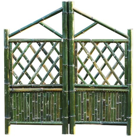 GOCHUSX Cancello da Giardino in Legno, Cancello Pedonale in Legno con Cerniere in Metallo, Cancello da Esterno dal Design Decorativo, per Giardino, Patio, Esterno(150x130cm)
