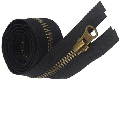 txuzong Reißverschluss teilbar 70 cm #8 – Messing Reißverschluss für Jacken, Mäntel, Rucksäcke – Metallzipper mit starker Teilung – Robust & langlebig