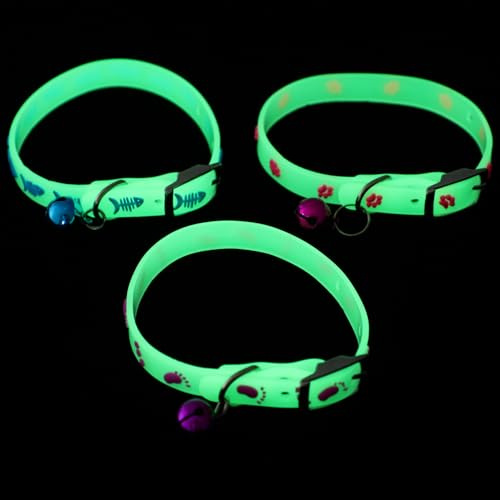 Toddmomy Collari Fluorescenti Per Cani E Gatti Di Piccola Taglia Set Da 3 Collari Regolabili Con Campanello Collare Luminoso Per Cuccioli E Gatti Accessori Sicurezza Per Passeggiate Notturne E Even