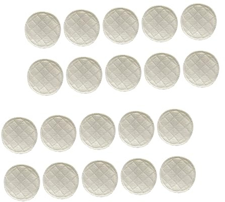 YARNOW Coppette Assorbilatte Protezione Anti-perdite Riutilizzabili 20 Pezzi Lavabili in Cotone Bianco per Allattamento e Shower