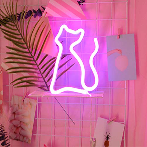 Watris Veiyi Katze Neon Schild, Neon Lampe, LED Katze, Katze Lampe | für Haus, Terrasse, Garten, Restaurants, Bar, Niedliche Geschenk für Freunde