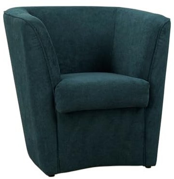 Liberoshopping Poltrona in tessuto antimacchia rivestimento water repellent - struttura in legno - già assemblata - comoda e elegante - per camera da letto,soggiorno,ufficio, stile moderno (Petrolio)