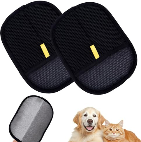 2 Pièces Gant Poil Chat, Double Face Brosse Anti Poils Animaux, Réutilisable Brosse Anti Poils Animaux, Gant Poil Chat für Waschen, Remove Von Haaren Und Pflegen
