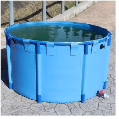 Piscina elevada Duradera, Estanque Plegable de plástico Grueso con Soporte, Ideal para el Cultivo de koi - Barril de Lluvia de 3 x 3 x 0,8 m y Fuente de Agua para jardín.