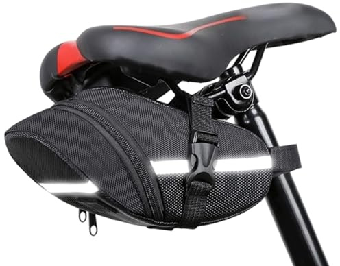 Cjytdkj Satteltaschen für Fahrrad, Fahrradtasche Sattel, Reflektierende | Bikepacking Taschen für Rennräder Mountainbikes Citybikes (21×9,5×9cm)
