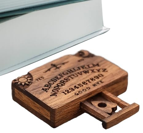 Retro Centerpiece - Juego Ouija Madera Pequeño Accesorio, Conjunto de Tableros Adivinatorios, Escultura de Madera Detallada con Símbolos Letras | Accesorio Brujería para Coleccionistas Y Fiesta Hallow