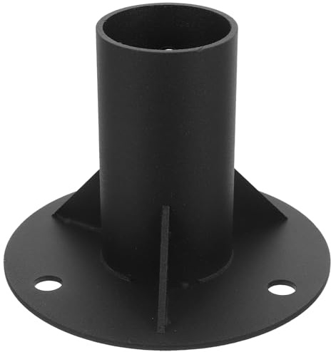 Ciieeo Soporte de Brida de Piso Metálico Resistente para Poste de Barandilla de 52 MM Base de Montaje para Poste de Cerca y Buzón Pieza de Ferretería Multifuncional para Instalación