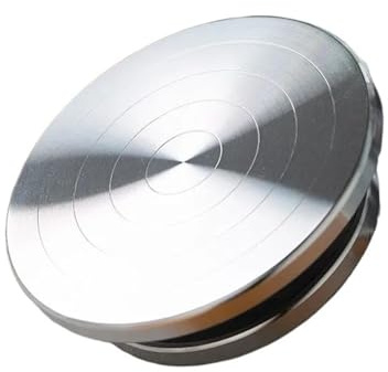 Generisch Töpferscheibe,Drehscheibe Töpfern 11-30CM Aluminiumlegierung Töpferscheibe Plattenspieler Doppelseitige Keramikskulptur Drehteller Ton Kuchen Dekorieren(25cm)