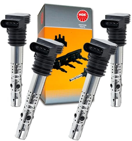 4 NGK Zündspule | 48005 / U5003 für A3 A4 A6 TT Golf 4 Polo 9N Passat Beetle 1,8T 2,0 Rs