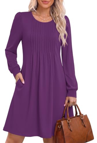 MOLERANI Womens Long Sleeve Midi Dress with Pockets