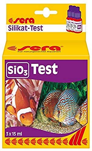 sera 04942 Silikat Test (SiO3), Wassertest, misst zuverlässig und genau den Silikatgehalt, die Ursache bei Kieselalgen, für Süß- & Meerwasser, im Aquarium oder Teich, farblos