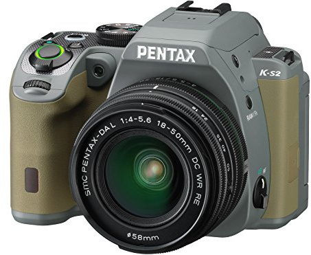 Pentax K-S2 Appareil Photo Reflex numérique 3 (7,62 cm) 20 Mpix Wi-FI HDMI USB Gris Mat/Kaki + Objectif DAL 18-50 mm WR
