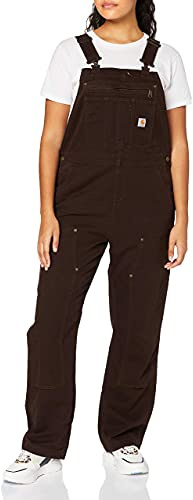 Carhartt, Women's, Rugged Flex® Loose Fit Canvas Bib Overall, Dark Brown, M