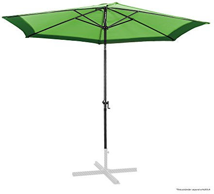 Ondis24 Marktschirm 3 Meter Sonnenschutz Sonnenschirm 300 cm rund mit Kurbel, UV 50, zweifarbig, Grün