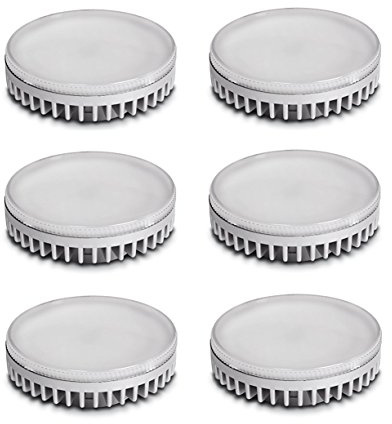 Masonanic 6 paquets Blanc chaud 3000 K 9 W GX53 LED Ampoule CFL ampoule LED GX53 disque de remplacement pour sous meuble de cuisine, armoire, armoire, Exposez d'éclairage