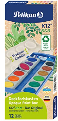 Pelikan Deckfarbkasten K12® eco inkl. Deckweiß, 12 Farben, 701174