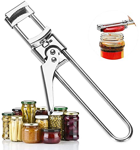 MisFox Multifunzione Manuale Apriscatole,Cavatappi Universale Apribarattoliin Acciaio Inox, Mano Apribottiglie Pinza Apri Bottiglia e Barattolo per Cucina Ristorante, Anziani, Donne, Bambino, Artrite