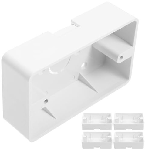 Totority Wall Socket Box 5 Pack Surface Mount Electrical Outlet Boxes 4.72X2.87X1.37 Inch External Installation Junction Boxes for Home Power Low Voltage Applications