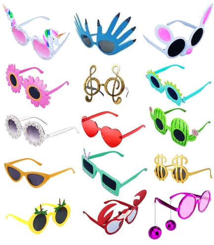 TD.IVES 12 Pack Funny Party Sunglasses, Novelty Fun Glasses, Cool Costume Masks for Adults, Party Supplies, Photo Booth Props Sunglasses