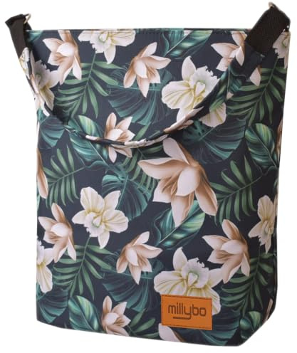 millybo Shopper Bag Fahrradtasche Gepäckträgertasche Fahrrad Tasche Blumenmuster Blumen Muster (Orchideen 907.001)
