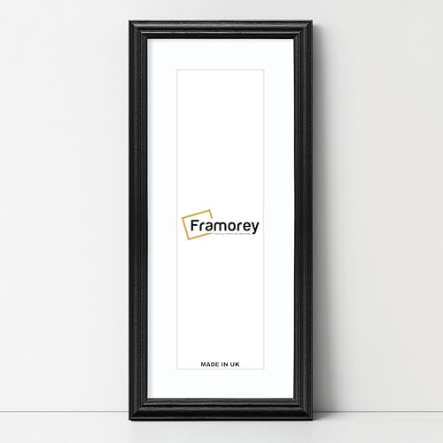 FRAMOREY Panoramic Style Antique LW Picture Frame, 21x13 Black Photo Frame With 17x9 White Mount Wall Art Poster Frame, Modern Photo Frames, Home Décor Frames