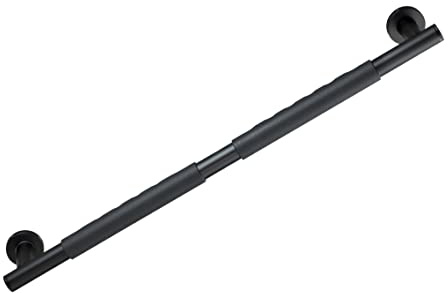 Wenko Maniglia da Parete Secura 65,5 Cm, Maniglia di Sicurezza per Bagno, Doccia, Vasca O Wc, in Acciaio Inossidabile con Superficie Soft Touch per Una Presa Sicura, Nera