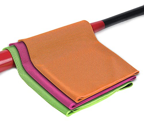 Irishom Kühltuch 3er Set Kühlendes Handtuch Mikrofaser Sporthandtuch Kühl Tuch 90x30cm für Golf Fitness Laufen Sport Yoga Reisen
