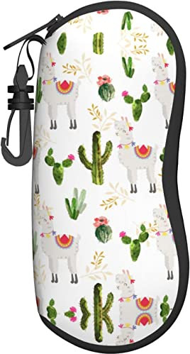 AOOEDM Alpaka-Brillenetui mit Karabiner Ultraleichtes tragbares Sonnenbrillen-Etui mit Reißverschluss und praktischem Gürtelclip für Männer und Frauen