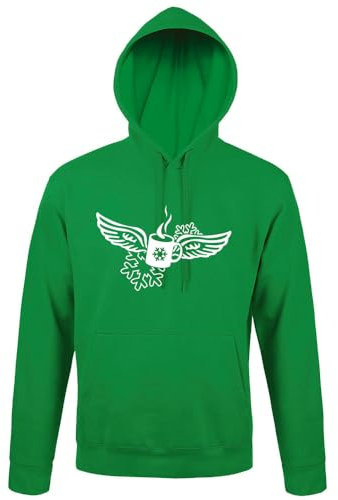 shirt84 Tasse à vin chaud avec ailes d'ange à capuche pour homme, vert, L