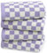 Jacquotha Toalla de Mano extrasuaves y absorbentes de 100% algodón para baño, habitación de Invitados y hogar, a Cuadros Lilas, 4 Unidades para Uso Diario