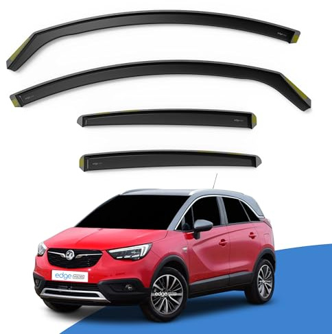 EdgeVisors Wind Deflectors for Vauxhall Crossland MK1 Door 5 Door SUV 4pc | 4pc Set, In-Channel Rain Guards & Accessories