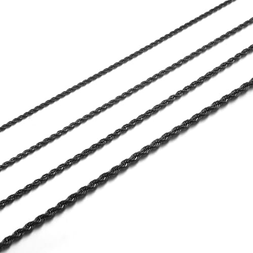 AFSTALR Herr rostfritt stål tvinnad snörkedja silverhalsband halsband 2/2,5/3/4 mm bred kedja för män 45/50/55/60/70 cm, 45.00, Rostfritt stål