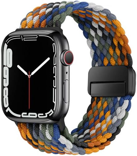 HITZEE Compatible avec Bracelet Apple Watch 49/46/45/44/42/41/40/38mm, Bracelet Élastique avec Fermoir Magnétique Conçus pour iWatch Ultra 2 Série 10 9 8 7 SE 6 5 4 (42/44/45/46/49, Camouflage)
