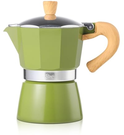 Bincoo Espresso Maker Stovetop - Small Camping Moka Pot 1-2 Espresso Cup/120ML,Stove Top Espresso Pot Italian Coffee Maker,Easy to Use (Green)