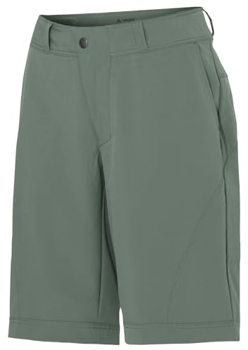 VAUDE Women's Ledro Shorts - Gepolsterte MTB-Shorts mit Innenhose - atmungsaktive & elastische Fahrradhose, Agave, 40