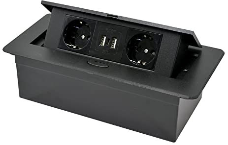 CHENGPI Presa a Scomparsa Da Incasso Con 2 Prese Standard Norma Europea, Torretta Con USB+Type C, Salvaspazio per Cucina, Ufficio e Piano Di Lavoro, 1.8M Cavo