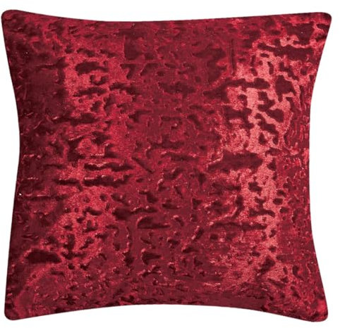 Mh Bedding Store ltd Ring Top/Eyelet Curtains Crushed Velvet Fully Lined Pair Curtain Beautiful Textured Door WIndow Curtains (Burgandy/Red, 22 x 22 (55 x 55 cm))