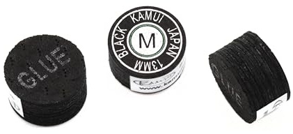 Billard Zubehör Billard Queue Klebeleder Tip Kamui Black, 13mm, 1 STK. (Härtegrad: Medium (M))