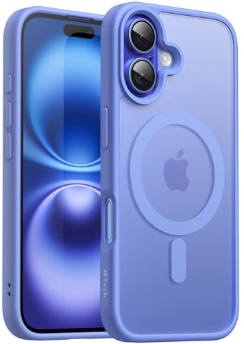 JETech Cover Magnetica per iPhone 16 6,1 Pollici Compatibile con MagSafe, Traslucido Opaco Retro Sottile Antiurto Cellulare Custodia (Blu Oltremare)