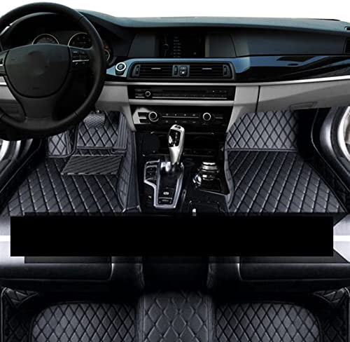 DZSFDGDDFGD Autoteppich Fußmatten Für Q7 4M MK2 2016~2022 7-Sitzer-Automatten Komplettset Auto-Fußmatte Luxus-Lederteppich Anti-Schmutz-Pad(LHD Black Black)