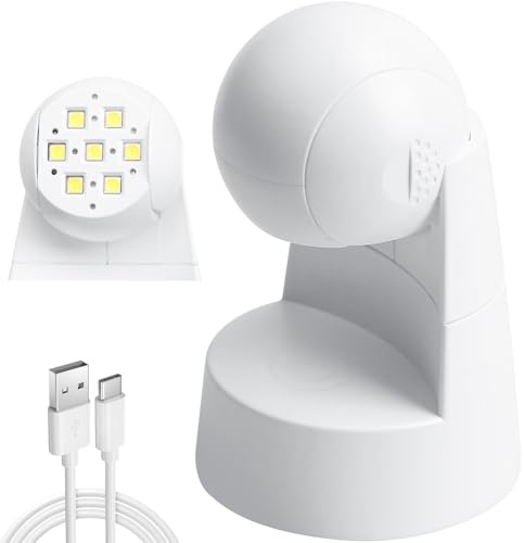 Wandefol Mini UV-Lampe Gel-Nägel, USB Tragbare Schnelltrocknung und Dual-Lichtquelle für Gel-Nägel Amerikanische Pose, Led Nagellampe für alle Gel-Nägel