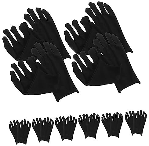 COSMEVIVI 12paare Dicke Baumwollhandschuhe Schwarz Arbeitshandschuhe Komfortable Schutzhandschuhe Für Garten Haushalt Und Handwerk