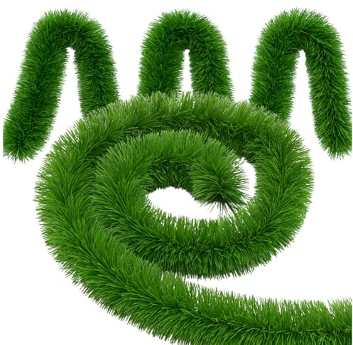 STYLIZER Künstliche Tannengirlande - Weihnachtsbaumgirlande Tanne Grün für Weihnachten Indoor/Outdoor - Tannen - Weihnachtsgirlande Deko für Treppe, Tür - Tannengrün wie Echt (Green) - 4 m